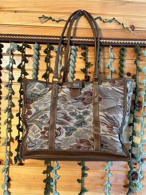Capezio Brown Floral Tapestry Tote